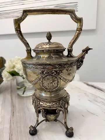 Vintage Ornate Sterling Silver Samovar Tea Urn - Decorative Collectible