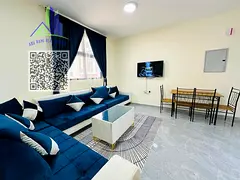 Fully furnished 1-bedroom apartment on Ajman Corniche, featuring 2 bathrooms and central AC, in a vi