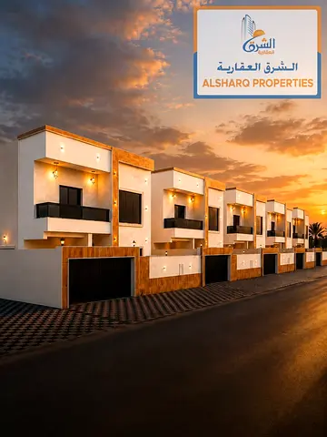 A luxurious villa on Al-Heliu Street featuring 5 master bedrooms, a majlis, a living area, a maid's room, and two kitchens; conveniently located near
