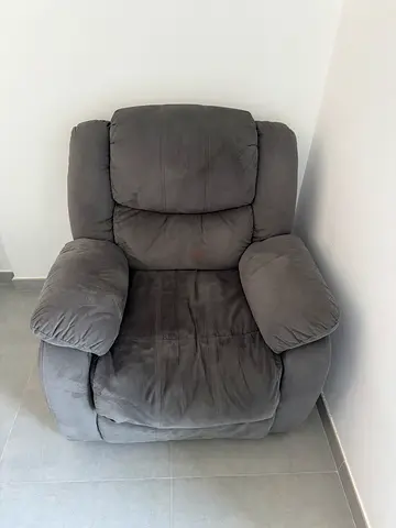 Grey single-seater recliner armchair - good condition