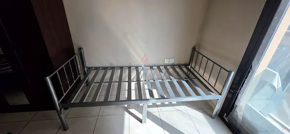 Heavy Duty Single Bed Frame - Silver