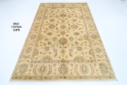 Handmade Traditional Floral Pattern Area Rug 172x244 cm 5 x 8.8 ft