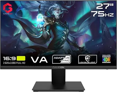 Game ON 27 Inch IPS 75Hz Full HD Hdmi Slim Bezel Less Monitor GOE27FHD75VA