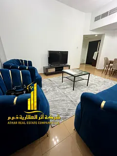 Luxury apartment, second occupancy, one bedroom and living room with an open view. Ajman, Al Nakheel