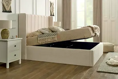 New Beige colour 200*200 super king size bed with hydraulic storage