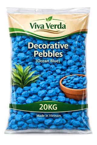 VIVA VERDA Ocean Blue Decorative Pebbles | 20KG Bag | Garden, Aquariums & Landscaping