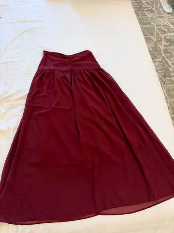 Maroon chiffon long skirt - size XS/S never used