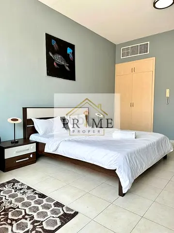 Big Balcony , Fully Furnished Studio 5000 AED Near Metro Station