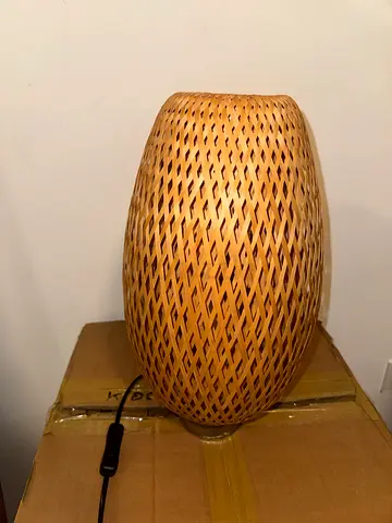 Woven Rattan Table Lamp / Decorative Wooden Lamp Shade