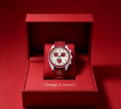 Omega x Swatch Bioceramic Chronograph - Red Edition (in box)