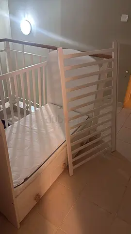IKEA GONATT Baby Cot with Drawer - White 60x120 cm