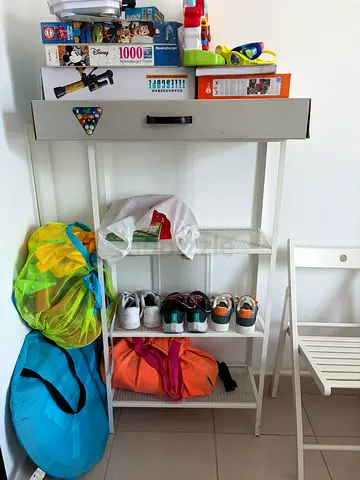 White Multi-Tier Storage Rack Shelving Unit