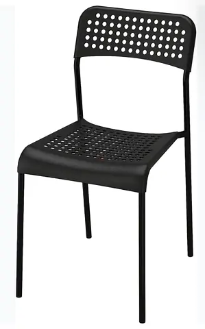 4 Black Metal Dining/Stackable Chair with Perforated Seat and Back, 25 each