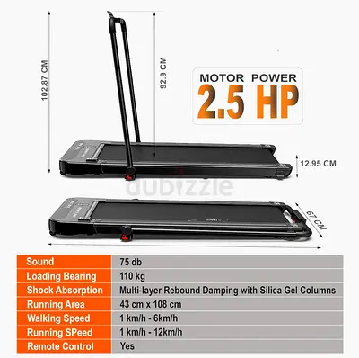 Foldable Motorized Treadmill Walk Pad 2.5 HP — Slim