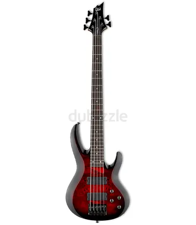 ESP LTD B-205DX Series 5-String Electric Bass, Red Burst Finish - Brand New