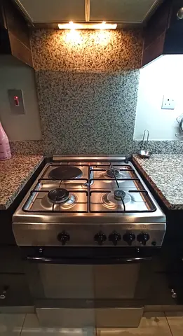 Used freestanding stainless steel gas cooker with oven - good condition