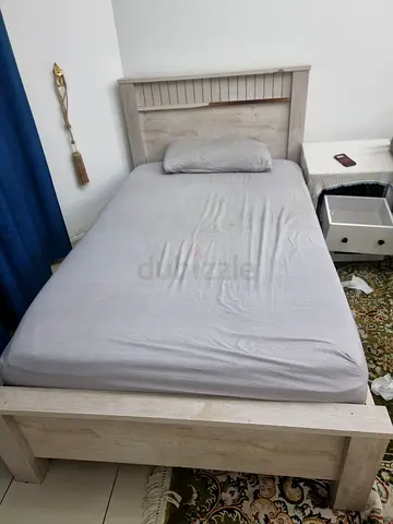Single Wooden Bed Frame with Headboard - Light Oak Finish
