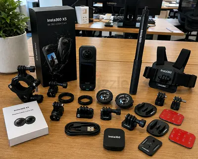 Insta360 X5 Action Camera Bundle – Complete Kit, Waterproof, Touchscreen