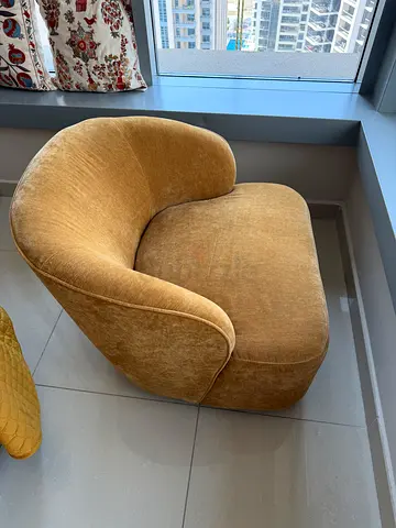 PAN Home Mustard Velvet Accent Chair – Excellent Condition