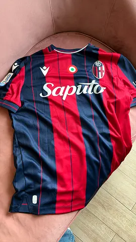 Signed immobile Bologna FC Home Football Jersey - Red & Navy, Size L