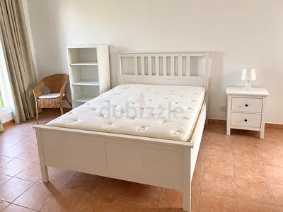 White Double Bed Frame with Mattress and Bedroom Furniture Set