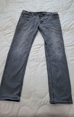 Grey men's jeans - casual straight fit, size M/L