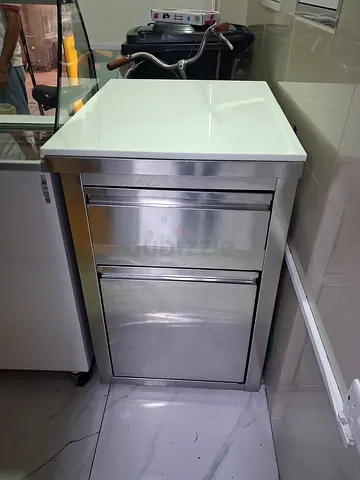 Steel table with drawer