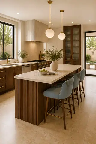 Kitchen Island with Marble Top