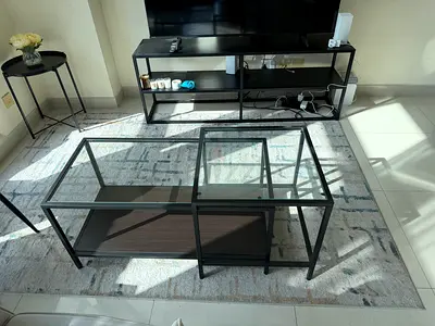 Modern grey abstract area rug — good condition, 2.5m x 1.8m (approx.)