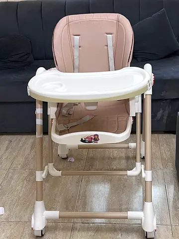 3 in 1 baby high chair with swing, adjustable height/backrest,removable tray,lockable wheels