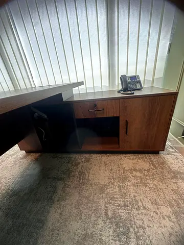 Wooden Office Desk Credenza with Storage - excellent Condition
