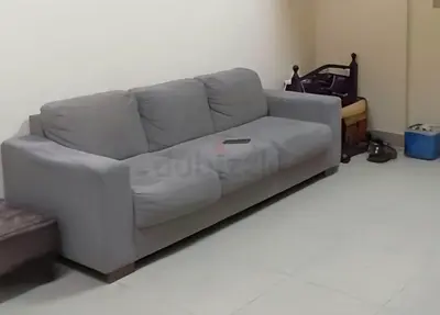 3-seater grey fabric sofa in good used condition