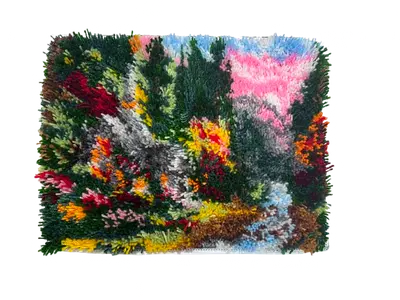 Handmade Shaggy Abstract Multicolor Rug - Medium Size