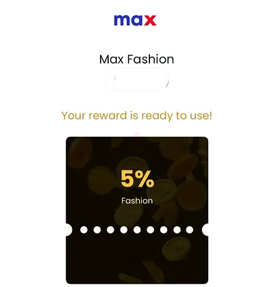 Max Fashion 5% Promo Code