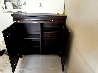 Dark Wood Shoe Cabinet