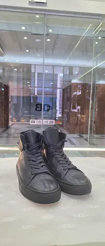 Black casual high-top sneakers, gently used