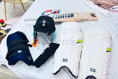 Complete Cricket Kit - Bat, Pads, Helmet, Gloves & Guard (Good Condition)