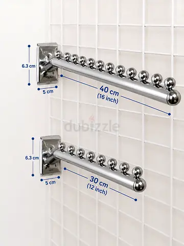 Set of Wall-Mounted Metal Display Garment Hooks (12" & 16")