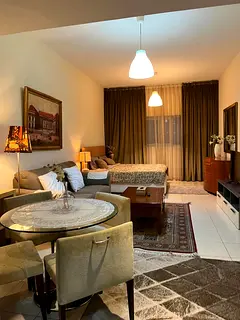 Furnished studio for monthly rent 🏡 in Ajman One Tower, Al Rashidiya 3 ✔️ Includes bills, int