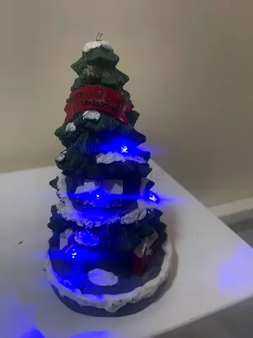 Small Decorative LED Christmas Tree Ornament - Blue Lights