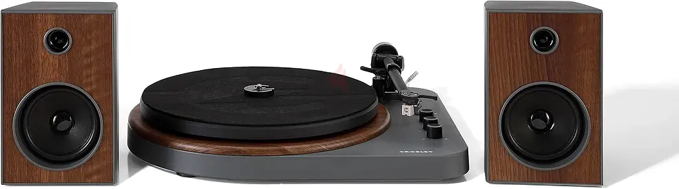 Crosley T160 Shelf System Turntable Bluetooth Record Player with Stereo Speakers