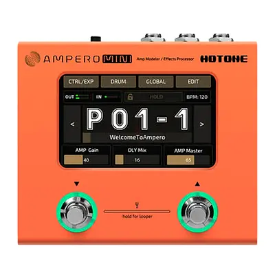 Hotone MP-50OR Ampero Mini (Orange), Amp Modeler & Effects Processor, (with 9V p )