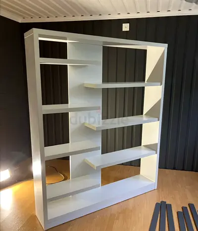 Large White Modern Open Bookshelf / Room Divider - Good Condition