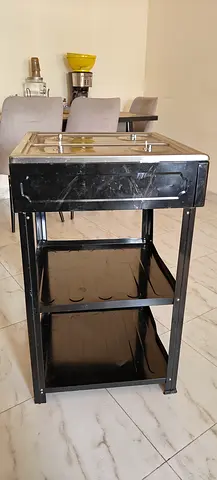 Black metal kitchen gas stove - Unused