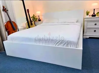 Ikea king size bed with mattress and storage drawers