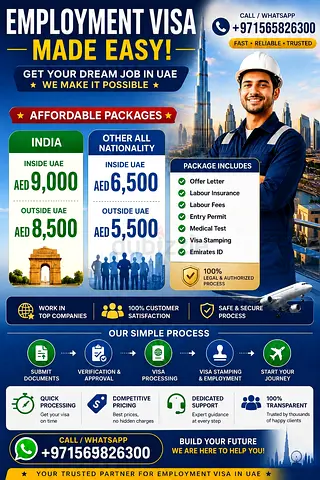 UAE Employment Visa | Affordable Packages | Inside & Outside UAE