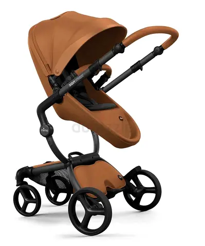Stokke Xplory-style premium stroller in brown leatherette (good condition)