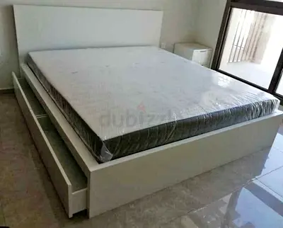Ikea malam bed with ikea mattress king size 180 x200cm bed