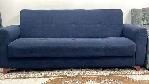 Navy Blue 3-Seater Sofa - Good Condition