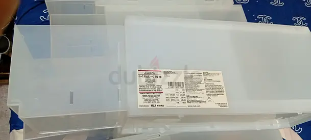 Set of Clear Plastic Storage Drawers - Compact Organizers (Used) 5 pieces